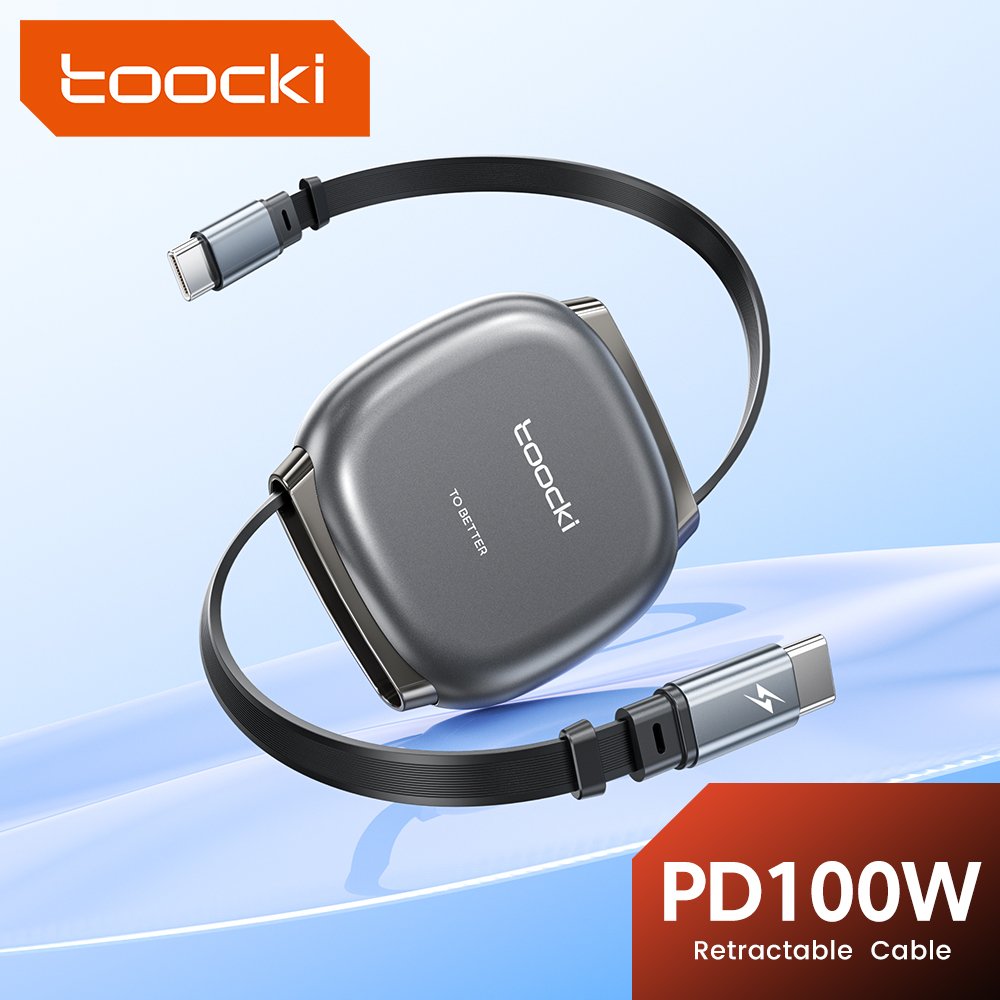  Toocki có thể thu vào PD Cáp dữ liệu kép Type-C sạc nhanh Sạc điện dùng trên xe hơi thích hợp cho Apple Huawei iPhone 15 USB phụ kiện kỹ thuật số 