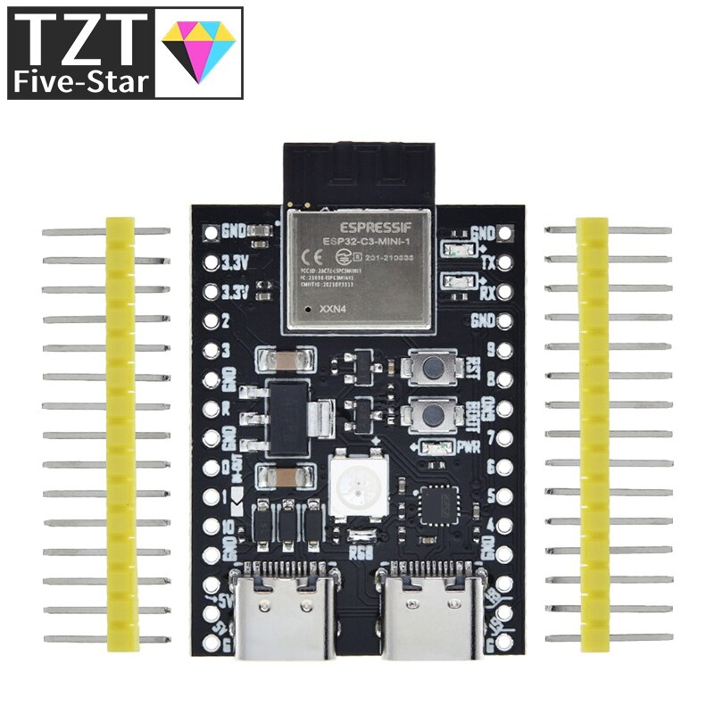 ESP32 / ESP32-C3 WiFi+Bluetooth 5.0 Internet Of Things Dual Type-C Development Board Core Board ESP32-C3-DevKitM-1 For Arduino