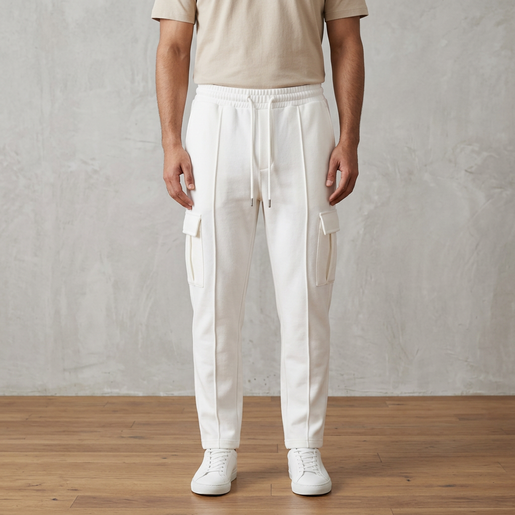 White Cargo Pocket Trousers