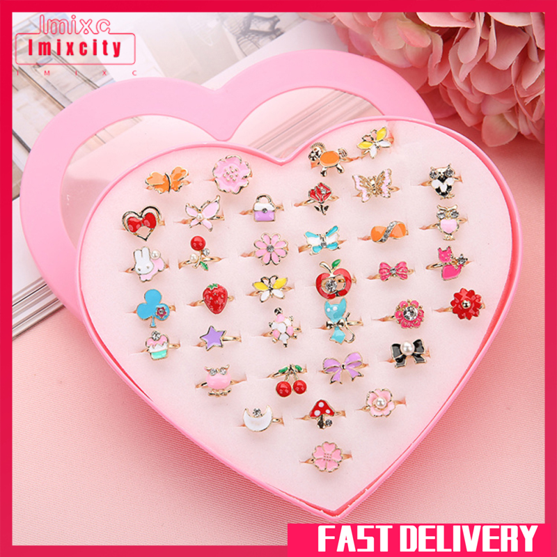 Imixcity 36pcs/set Korean Style Alloy Cartoon Children Ring