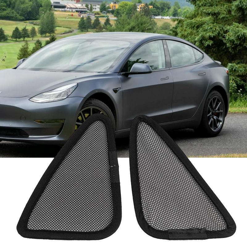 2pcs Car Rear Window Sunshade Curtains For Tesla Model 3/Y Protection Repellent Mosquito Mesh Net Car Curtains Auto Accessories