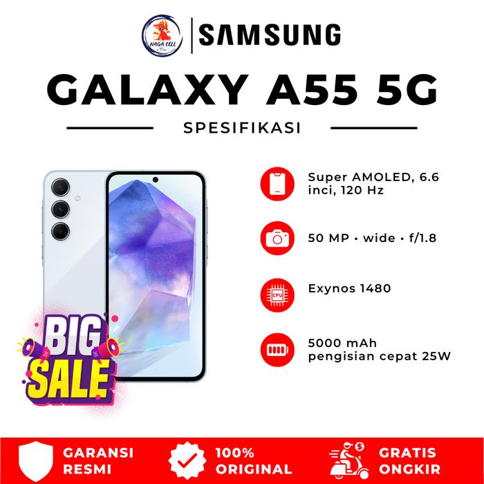 [CLEARN SALE] Samsung Galaxy A55 5G 12/256GB – Super AMOLED 120Hz, Exynos 1480, IP67 - NAVY, 12/256GB Harga  6,399,000 Ringgit*Penghantaran Percuma