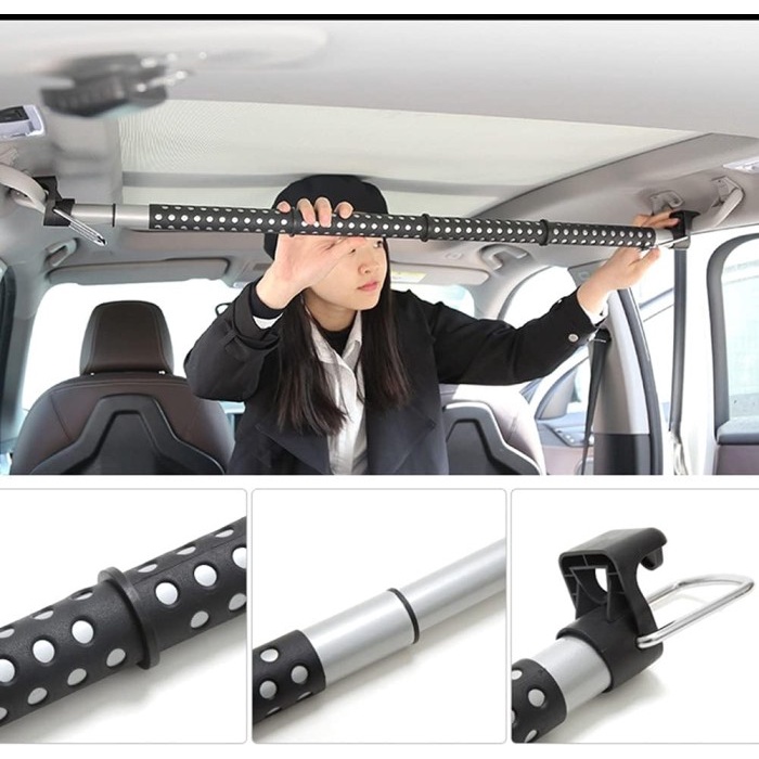 Tiang Gantungan Jas Baju Mobil Car Hanger Bar Hand Grip Expandable Harga 101,388 rupiah*Gratis Ongkir
