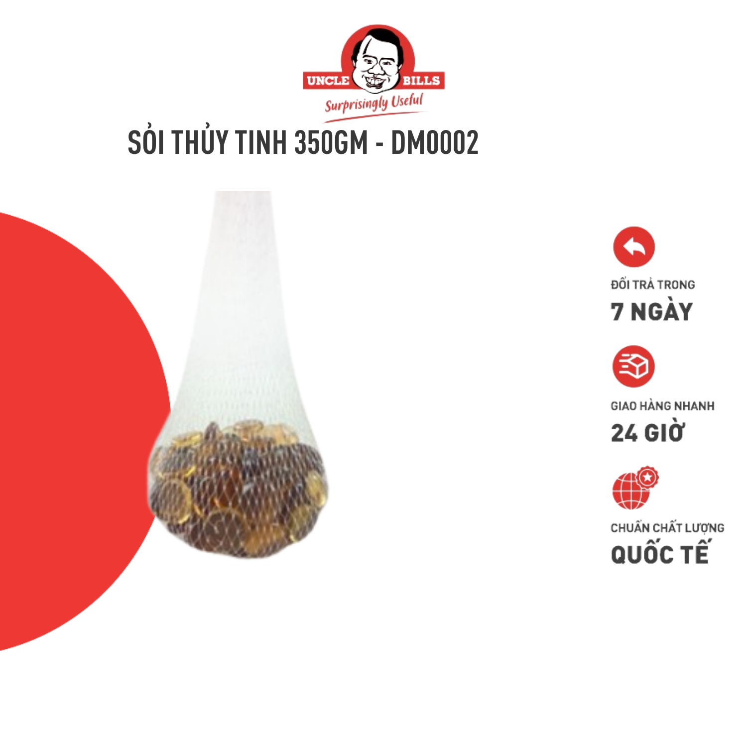 Sỏi thủy tinh 350gm uncle bills dm0002