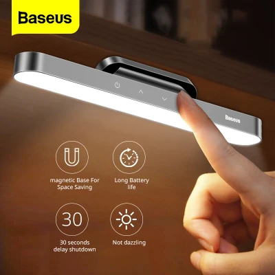 Baseus LED Table Lamp Magnetic Desk Lamp Hanging Wireless Touch Night Light for Study Reading Lamp Stepless Dimming USB Light