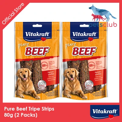 [Bundle of 2] Vitakraft Pure Beef Tripe Strips, 80g