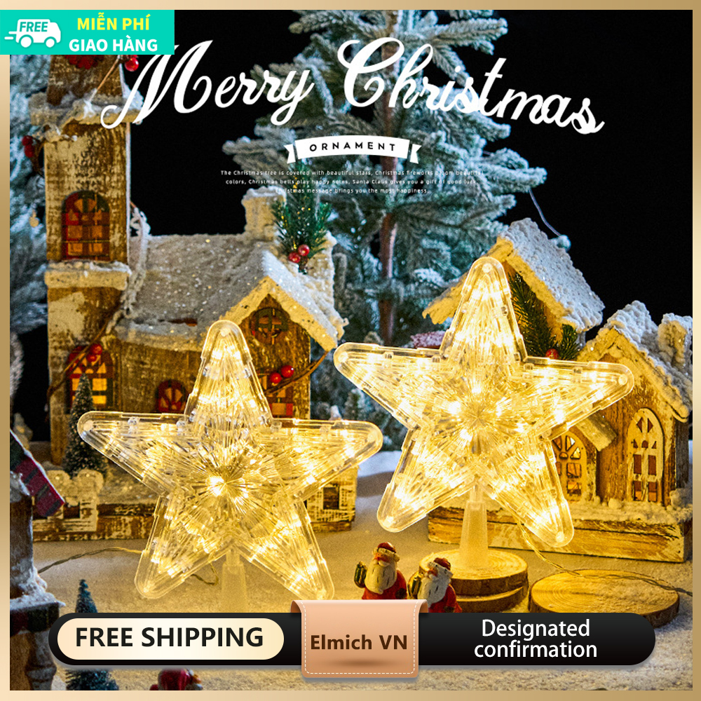Cây thông noel trên cùng ngôi sao năm cánh ngôi sao ánh sáng ngôi sao ánh sáng chuỗi pin hộp trang trí giáng sinh đèn màu nhỏ trang trí giáng sinh trang trí cảnh cây thông noel trên cùng ngôi sao ánh sáng mặt trí phụ kiện trang trí nhỏ