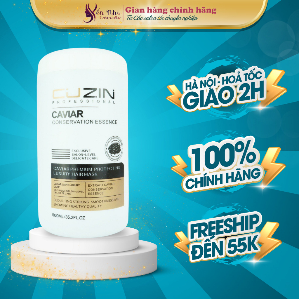 Kem ủ tóc tảo biển Cuzin phục hồi hư tổn giảm gãy rụng, xơ rối, tăng cường độ ẩm 1000ml