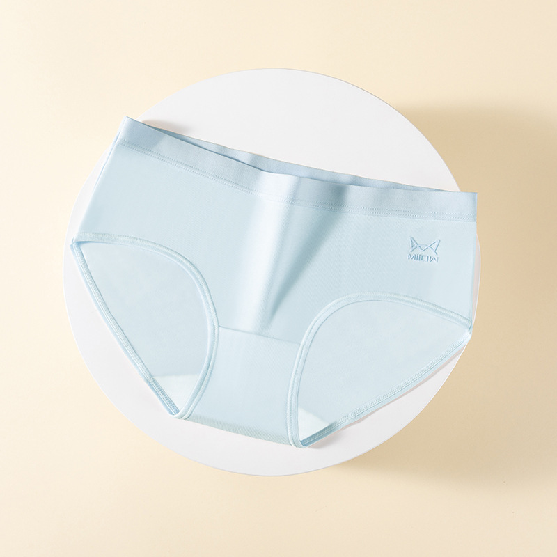 Đơn Giản cotton nguyên chất màu đơn Mèo Người Quần Lót Phụ Nữ Liền Mạch kích thước lớn Cô Gái Giữa Eo Bông Kháng Khuẩn Quần Lót Phụ Nữ Tinh Khiết Bông