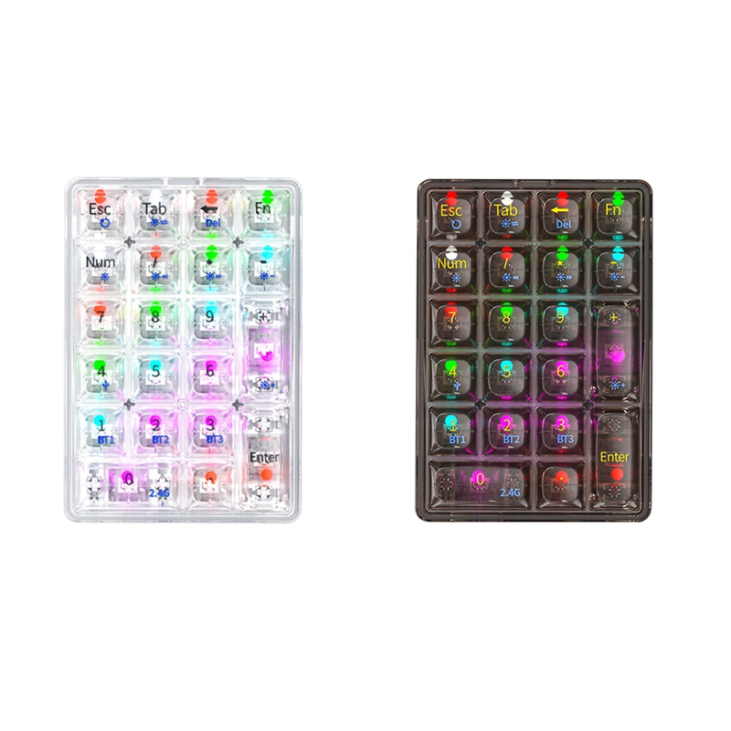 K21 Transparent -Mode Mechanical Numeric Keyboard Rgb Wireless Bluetooth Hot Plug Mute 21 Keys Keyboard