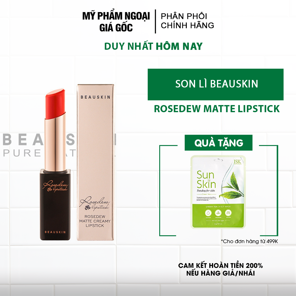Son siêu lì, bền màu, lâu trôi Beauskin Rosedew Matte Creamy Lipstick
