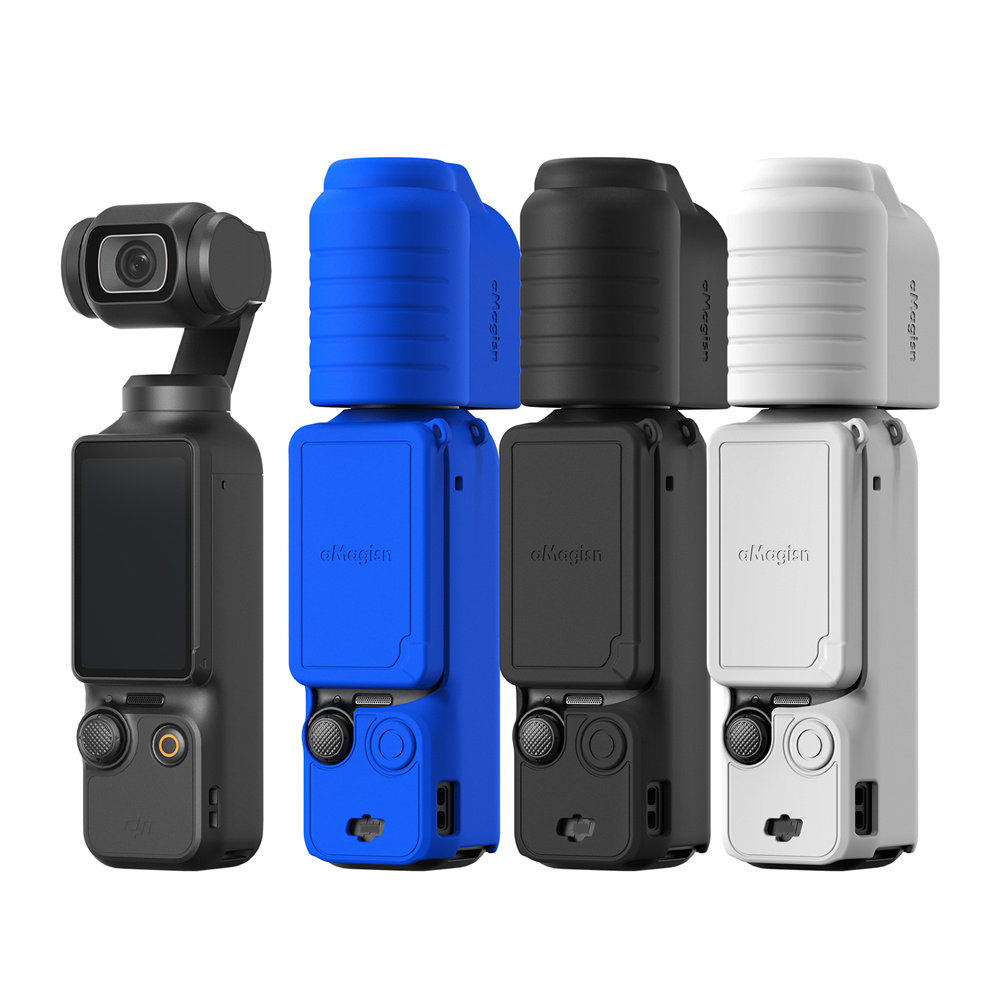 Cho DJI OSMO Pocket 3 Silicone bảo vệ trường hợp bảo vệ màn hình trường hợp ống kính bảo vệ trường hợp Threaded xử lý bảo vệ trường hợp