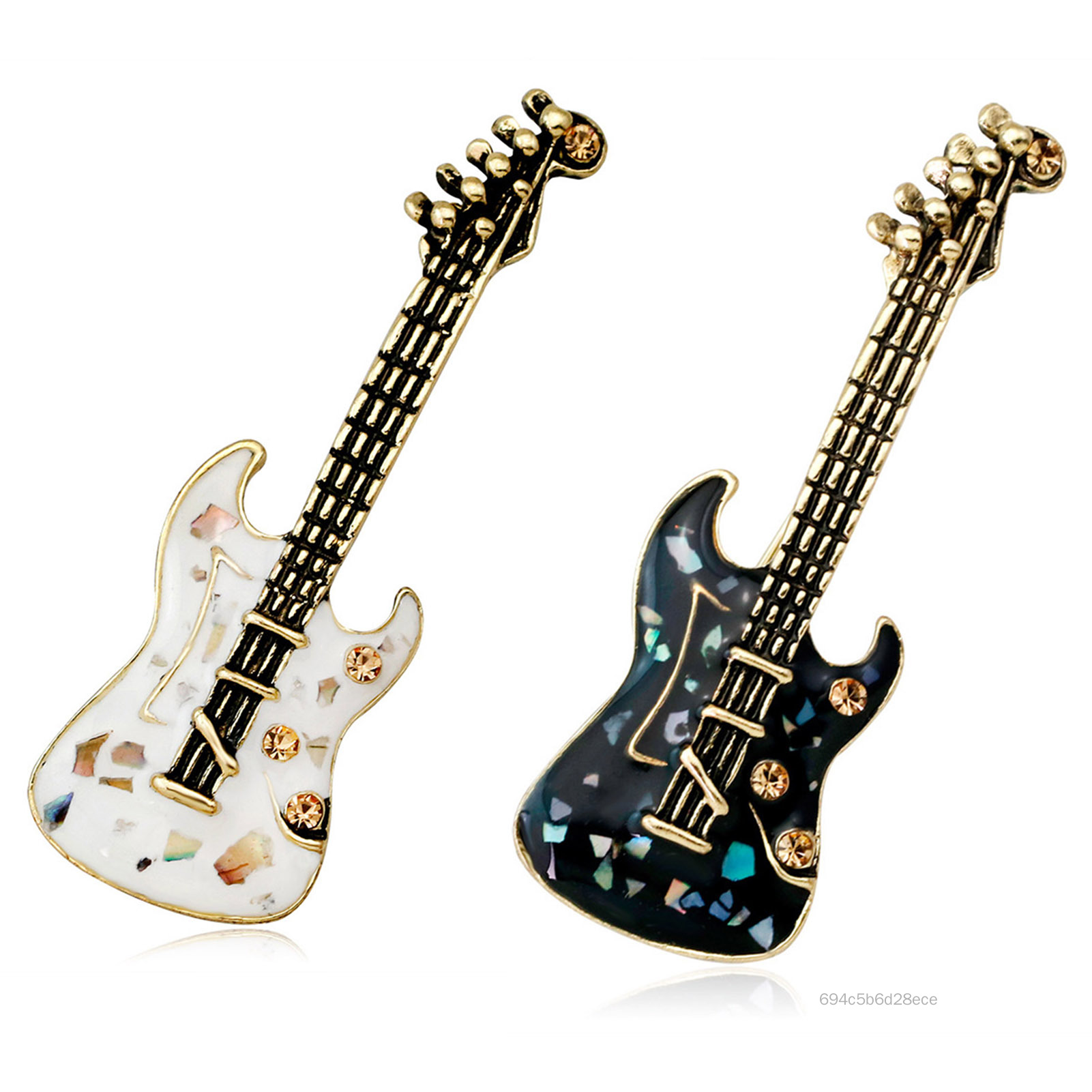 Trò đàn guitar hợp kim retro retro trâm cài guitar đầy màu sắc cho Giáng sinh và món quà năm mới IIU-VN