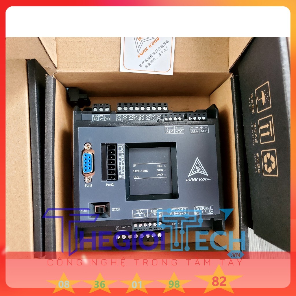 Bộ lập trình PLC LK3U FX3U 14 16 20 24 30 32MT 32MR 48 64 MT MR MRT AD 2DA phát xung 4/8 TRỤC RTC Modbus RTU RS485 ADPRW - FX3U-14MR LK