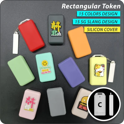 Trace Together Token Pouch Cover Case Holder | SG Slang & Plain Silicon Cover C | Perfect Fitting | Free Metal Chain & Label Tag