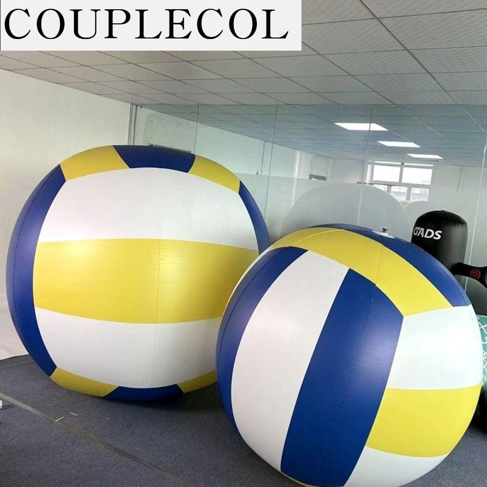 ของเล่นและโมเดลสะสม COUPLECOL ขนาดใหญ่ วอลเลย์บอลชายหาดแบบเป่าลม วัสดุพีวีซี พร็อพแบบโต้ตอบ ลูกบอลชายหาด PVC หญ้ากลางแจ้ง 0.6-1.5 ม วอลเลย์บอลชายหาด ผู้ปกครอง-ลูก