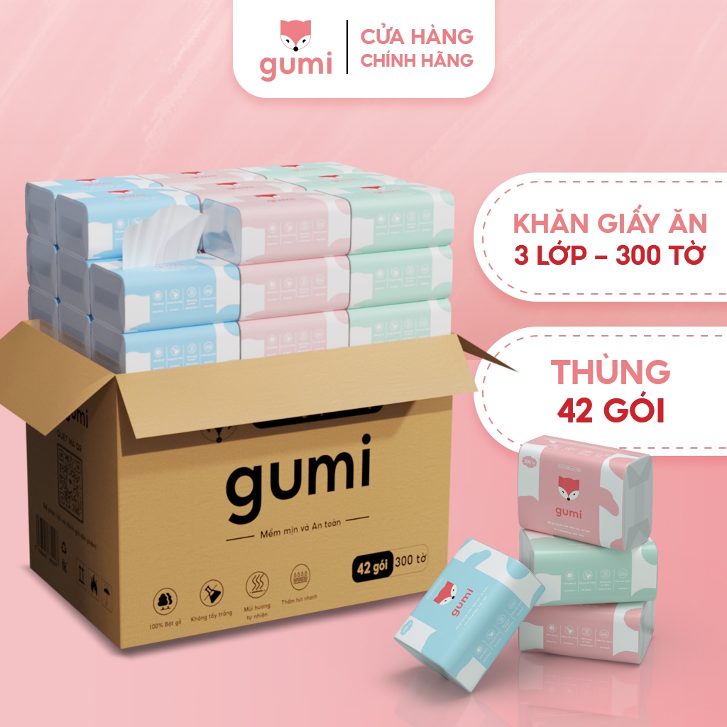 Khăn giấy ăn Gumi thùng 42 gói cao cấp tiện lợi