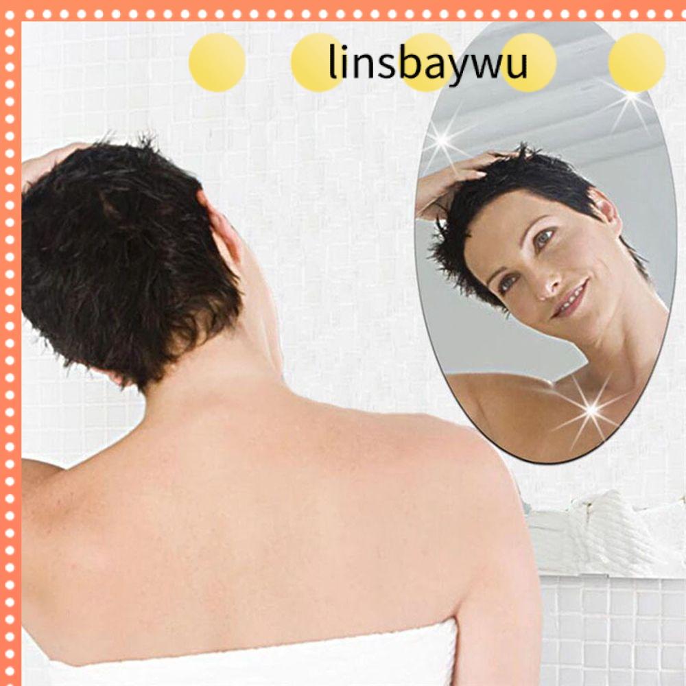 LINSBAYWU Acrylic Phòng khách Trang trí nội thất Hình chữ nhật Bầu dục Đề can kính phản quang Phòng tắm phòng tắm Gương dán tường