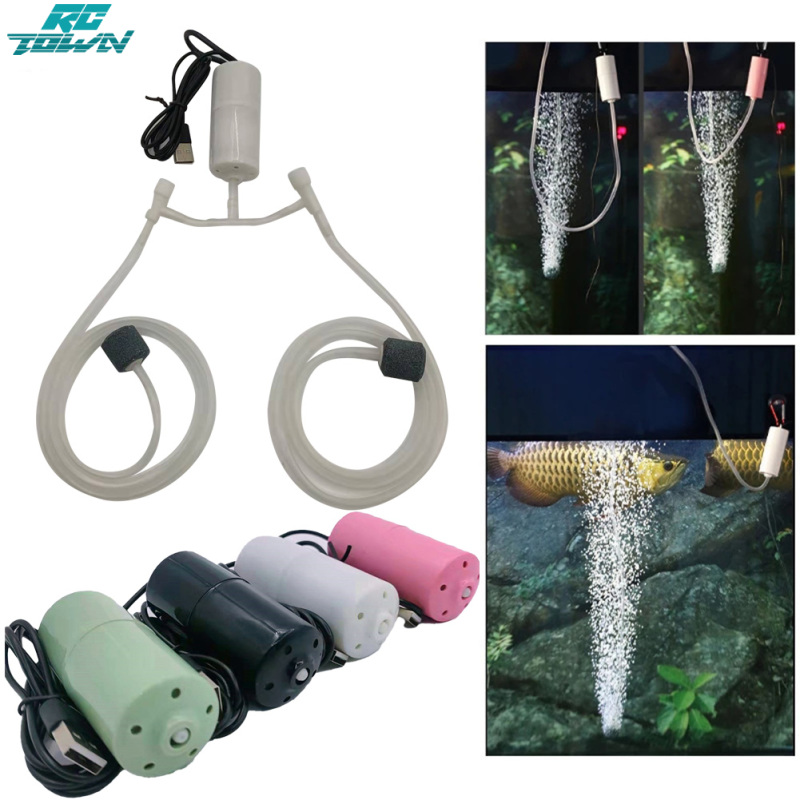 Portable Mini Oxygen Pump Ultra-quiet Usb Charging Air Pump Air Compressor Fish Tank Aquarium Accessories ราคา 59 บาท*ส่งฟรี