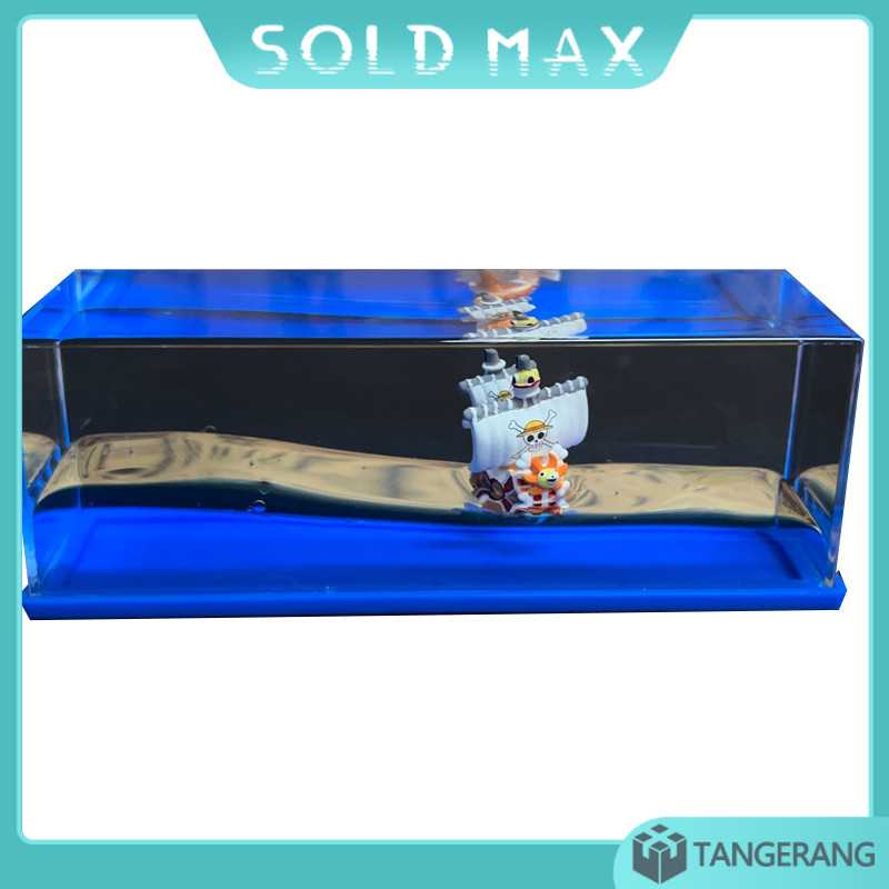 Ornamen Kapal One Piece Sunny Go Kapal Hiasan Luffy Premium Dekorasi Mobil/Mewah dengan Efek Mengambang