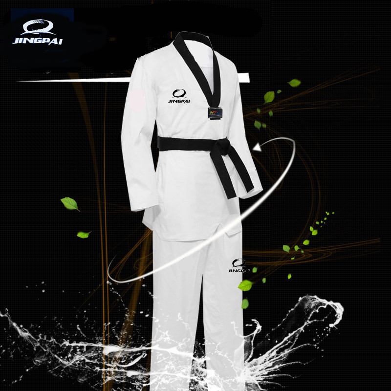 2016 Trẻ Em Trẻ Em Tkd Cotton Taekwondo Fiess đồng phục tập luyện Nửa Tay áo dài Kungfu Quần Áo Wtpp