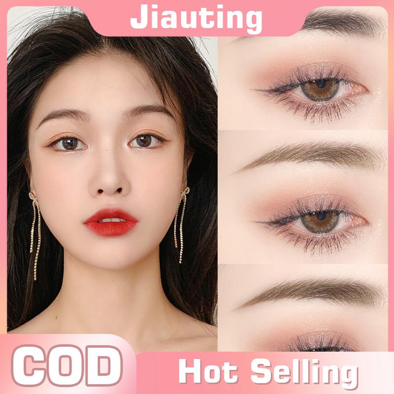 Jiauting Thanh vàng nhỏ hai đầu siêu mịn lông mày Bút Chì Tam giác lông mày bút Refill lông mày bàn chải Vẽ Lập thể lâu dài lông mày