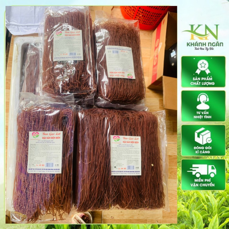 Bún gạo lứt huyết rồng giảm cân 1kg. Bún gạo lứt đen điện biên hữu cơ eat clean ăn kiêng tiểu đường gym