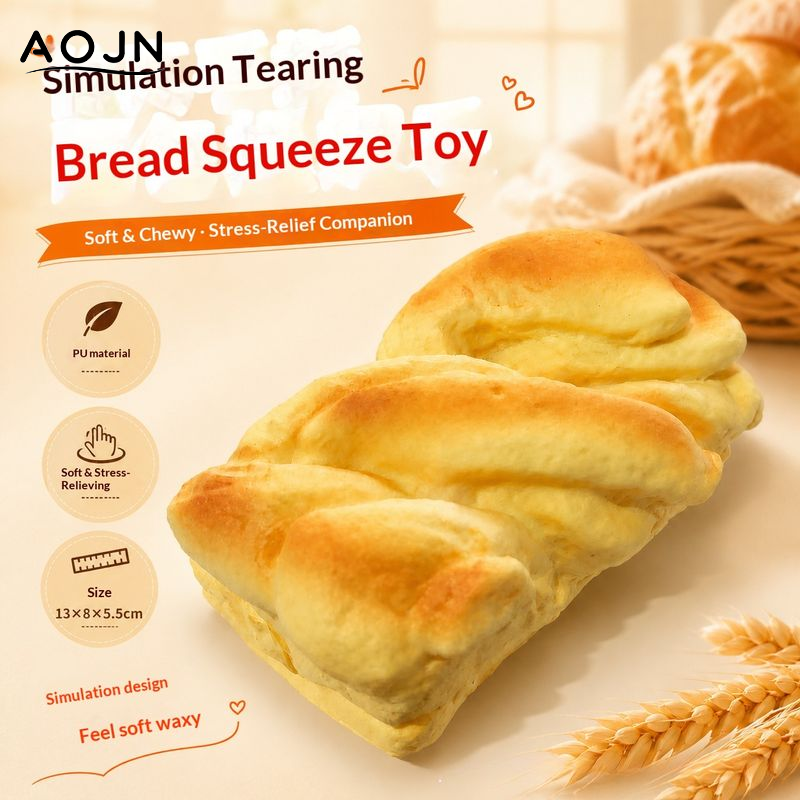 AOJN Realistic Bread Squishy Toy Soft and Bouncy Stress Relief Fun ราคา 65 บาท*ส่งฟรี