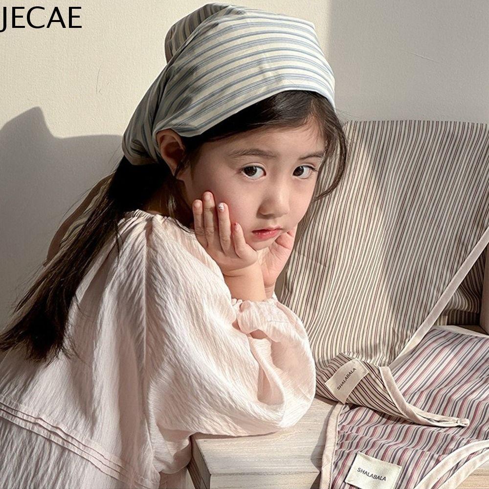 JECAE tiếng Hàn Khăn quàng cổ trẻ em Kẻ sọc Sọc Khăn bandana hình tam giác Cổ điển Bé trai Bé gái Khăn quàng cổ Khăn quàng cổ