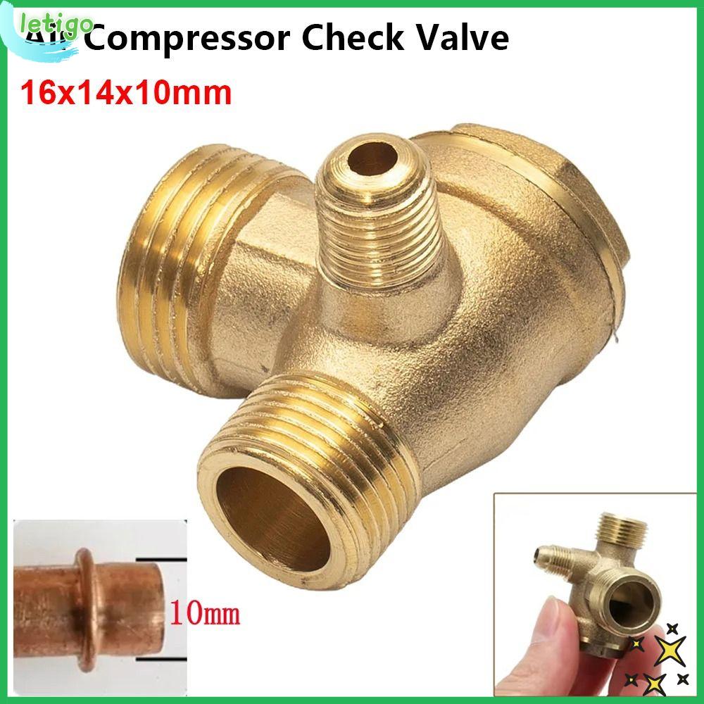 LETIGO 1Pcs Đồng thau hợp  kẽm Van kiểm tra máy nén khí 3 cổng 20x16x10mm Đầu nối van Bền bỉ Chủ đề nam Đầu nối máy nén khí cho máy nén khí