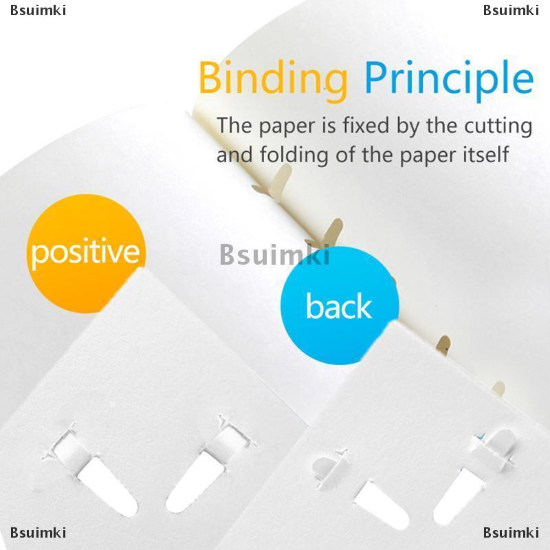 [COD] Bsuimki Cuốn sách giấy stapling mini xách tay stapleless Stapler Văn Phòng TrườNg Nguồn cung cấp