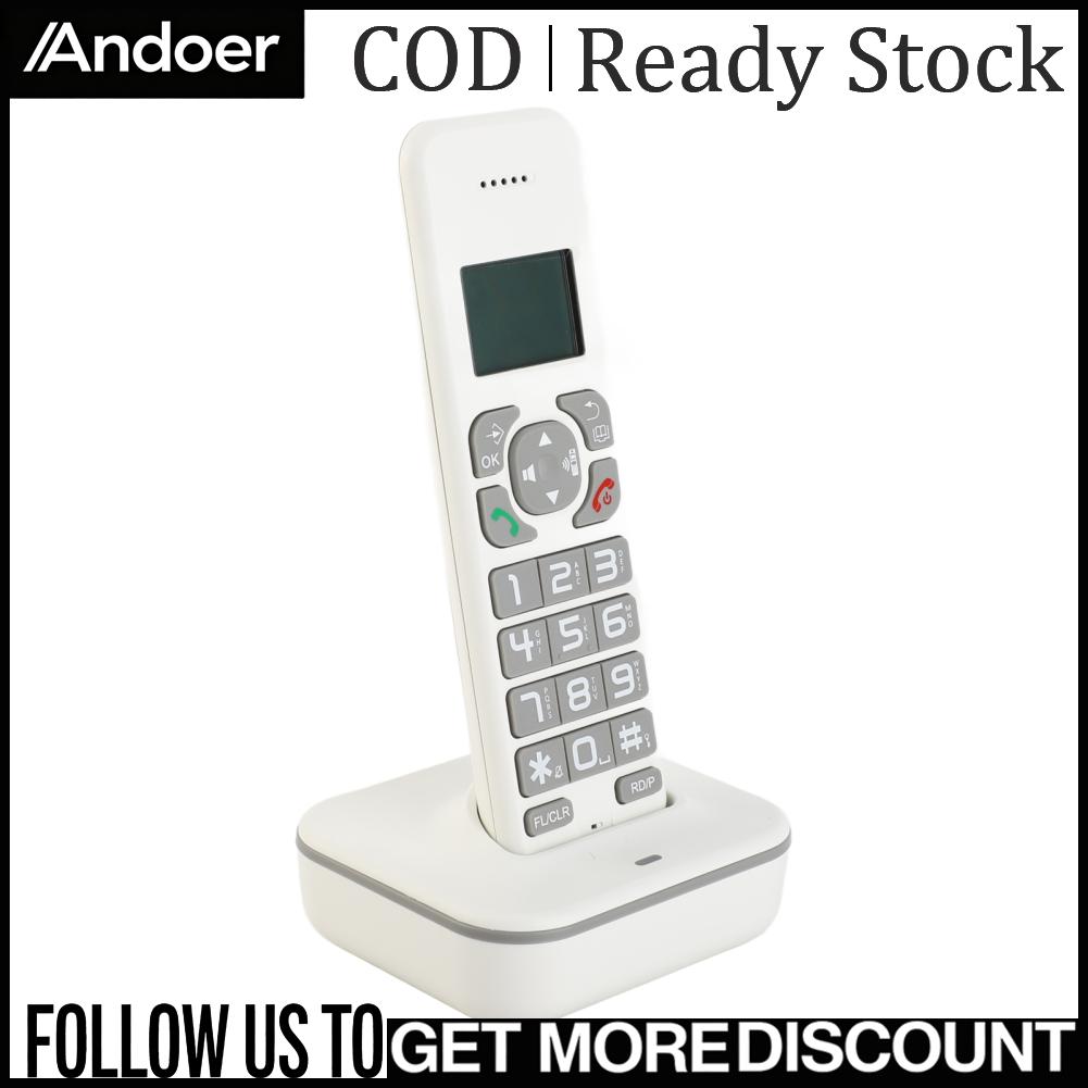Andoer fangzi Cordless Phone D1102B Cordless Phone Caller ID/Call Waiting 1.6 inch Backlight LCD 3 Lines Screen Display Rechargeable Batteries Support 16 Languages for Office Home Conference USB Giá 539,000 Đồng*Miễn phí vận chuyển