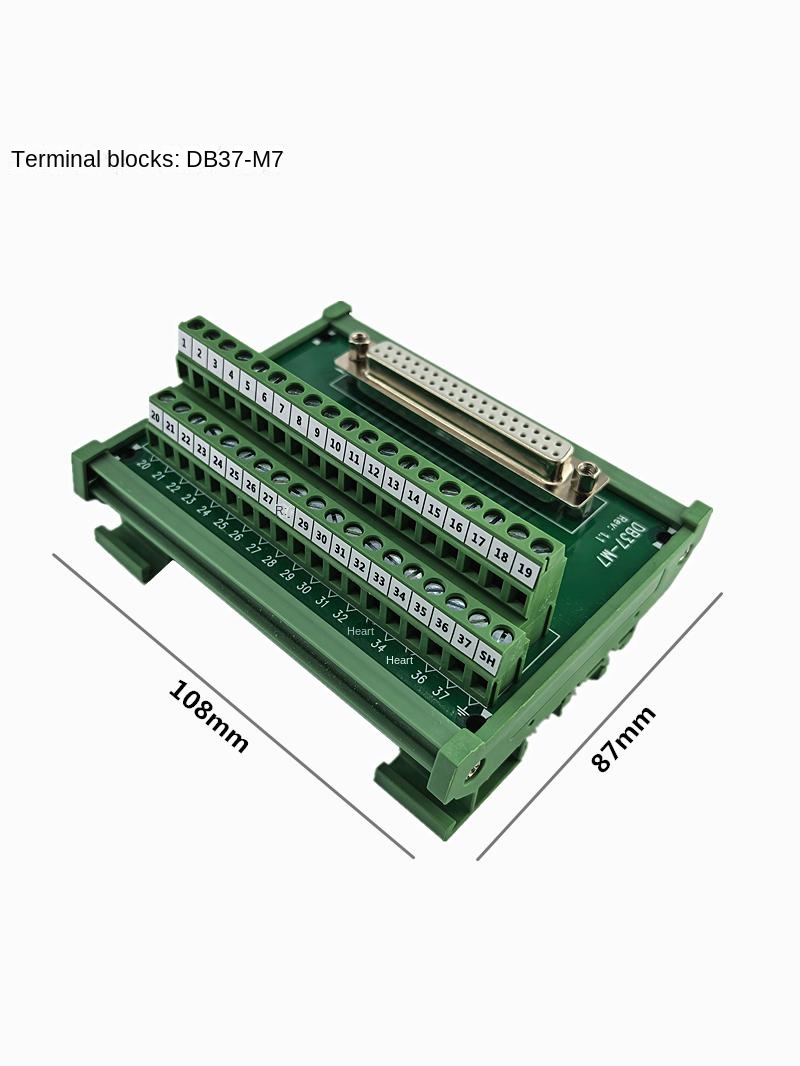 Đầu Nối Terminal DB37-M7 KingPow | DB37 Mẹ, Lắp DIN Rail, Chuyển Terminal - DB37-M7