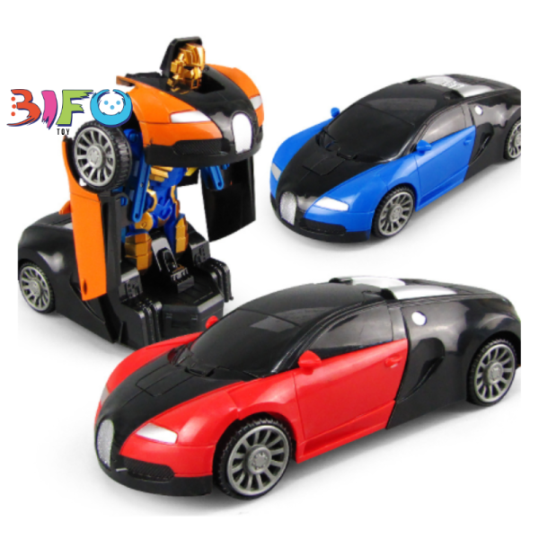 Đồ chơi Super car ô tô biến hình Robot có đèn nhạc mới lạ cho bé đồ chơi bé trai siêu xe biến hình cực ngầu