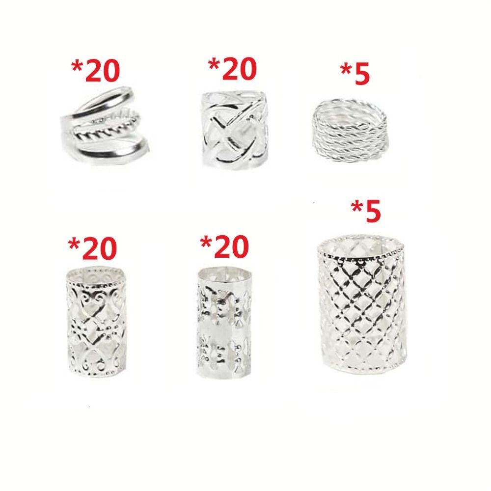 THANKSKY kẹp tóc dreadlock cực xinh 90PCS Ổ khóa đáng sợ Vòng tóc khoét lỗ Kẹp Cổ Tay kim loại Bện t