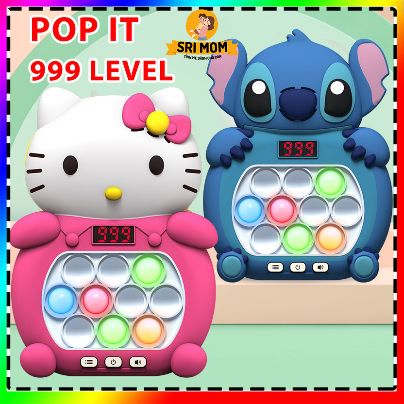 Pop It Điện Tử 3D siêu Cute Đèn Cầu Vòng - 999 Level, Speed Push Đồ Chơi Giảm Stress Cho Mọi Lứa Tuổi, Bé Trai và Bé Gái