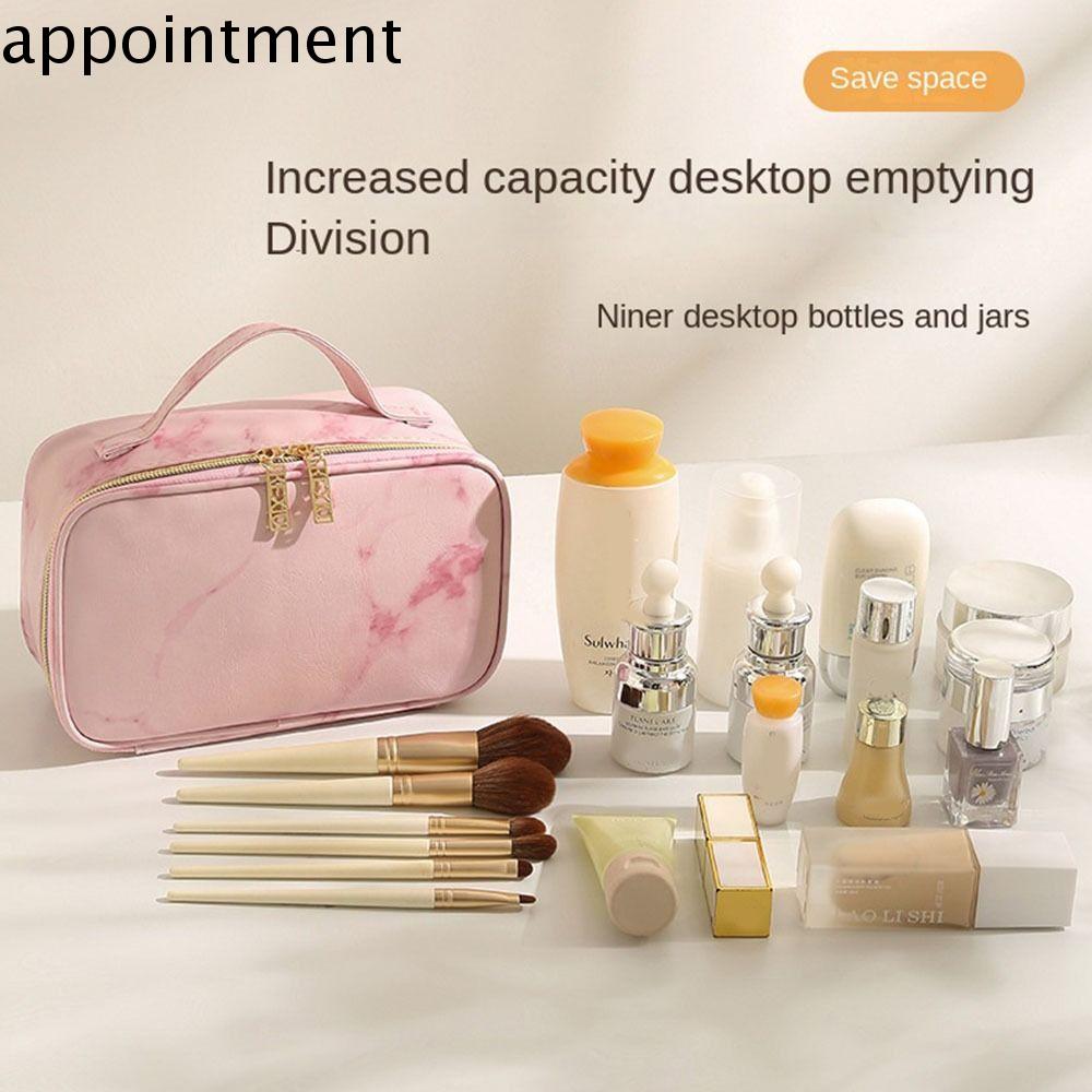 APPOINT Không thấm nước Túi trang điểm PU Sức chứa lớn Túi xách Túi đựng đồ vệ sinh cá nhân Sáng Tạo Tiết kiệm không gian Túi đựng mỹ phẩm Du lịch