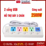 [VỪA MỞ BÁN] Ổ Cắm Điện USB Đa Năng Cao Cấp Chống Giật Dây Dài 4m, 2 Cổng Cắm USB Có Chốt An Toàn Tiện Dụng