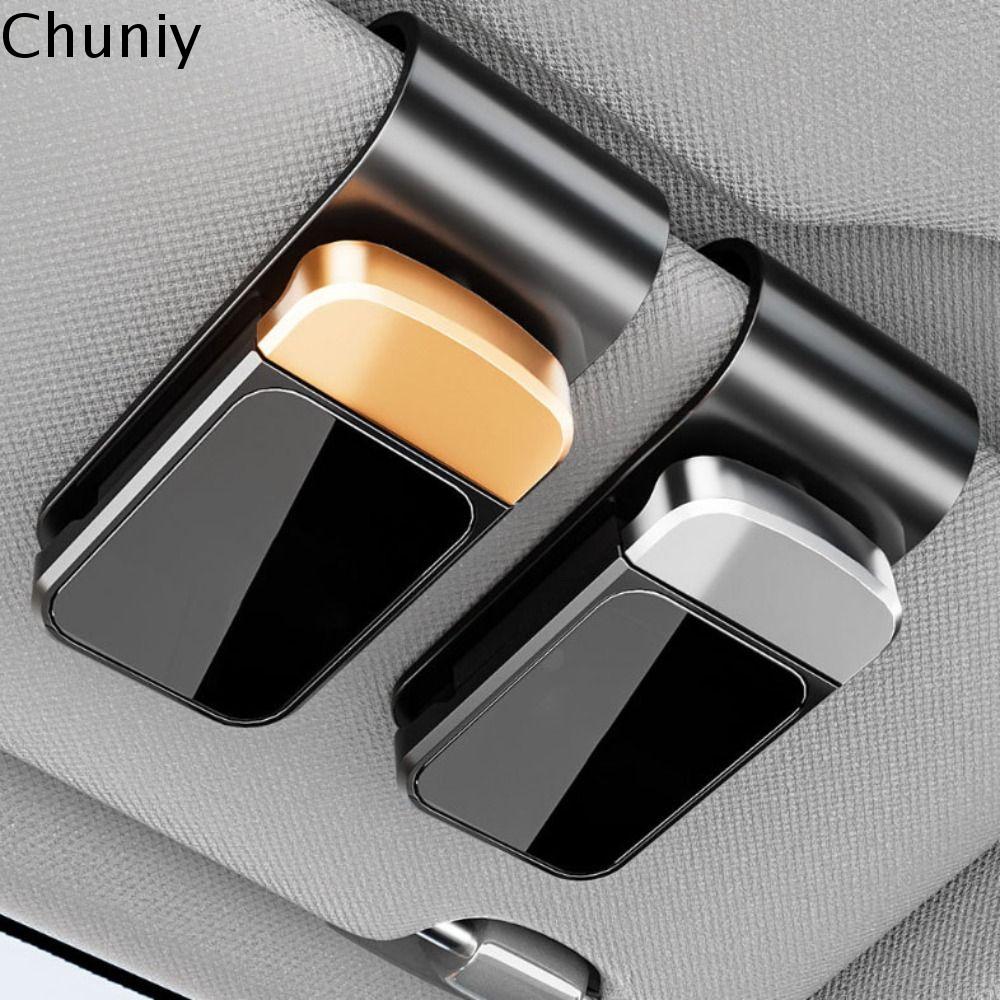 CHUNIY Chống sốc Kẹp kính ô tô Nhấn nút chuyển đổi Ổn định Móc treo ô tô Phổ quát Cài đặt không mất dữ liệu Kẹp gắn thẻ vé Nội thất ô tô