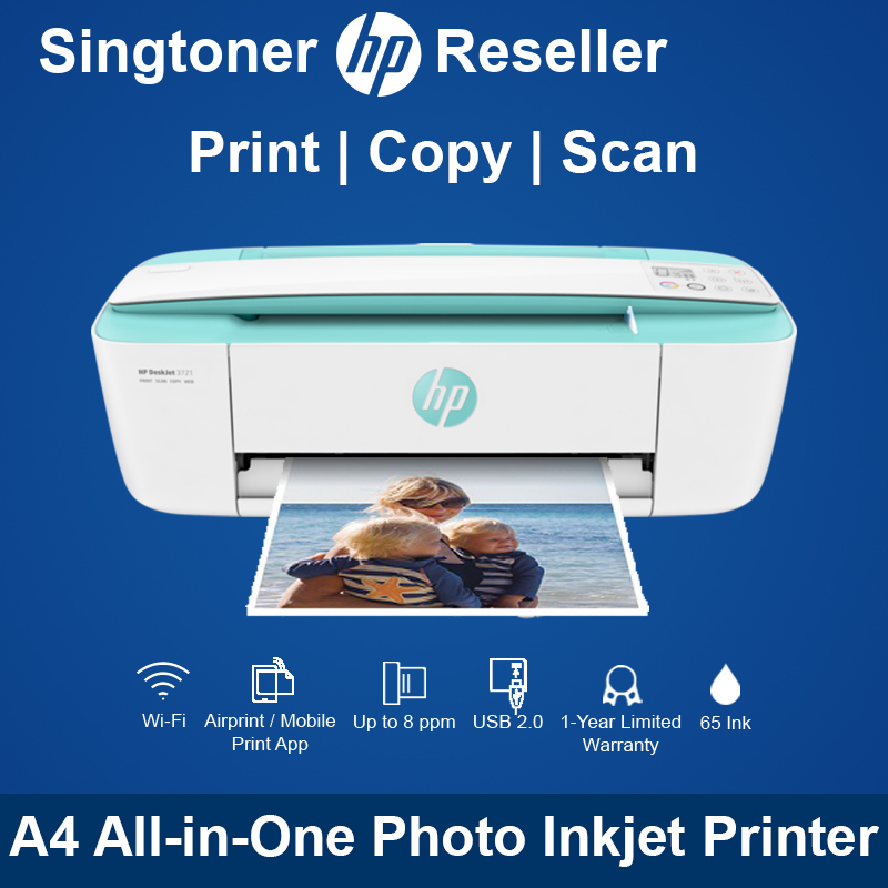 [Local Warranty] HP DeskJet 3720 3721 All-in-One Printer colour printer color printer Singapore