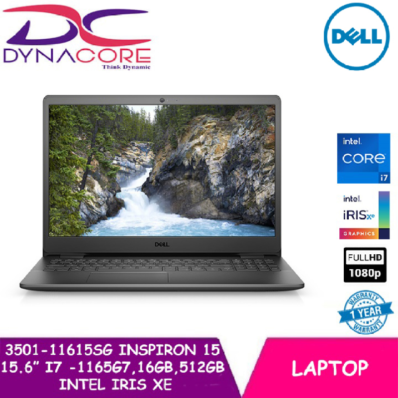 【Pre-order】DYNACORE - DELL 3501-11615SG INSPIRON 15 3000 BLACK (i7 -1165G7 | 16GB | 512GB | INTEL IRIS Xe | 15.6FHD | WIN10)