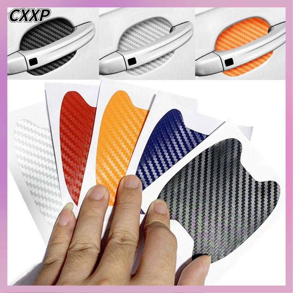 CXXP 4pcs Sợi Carbon Miếng dán tay nắm cửa xe ô tô Chống trầy xước Không thấm nước Ốp Chống trầy xước Phụ Kiện Xe Hơi Màng bảo vệ