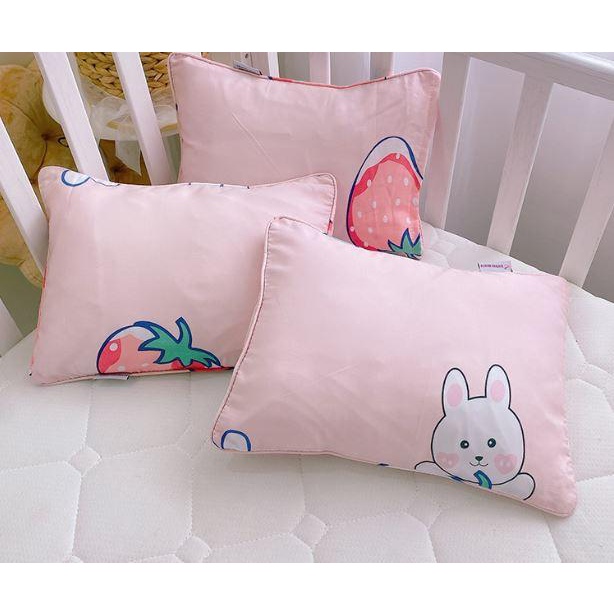 Gối cho bé sơ sinh 0 -10 tuổi vải Tencel gòn lông vũ nhân tạo, mềm mát