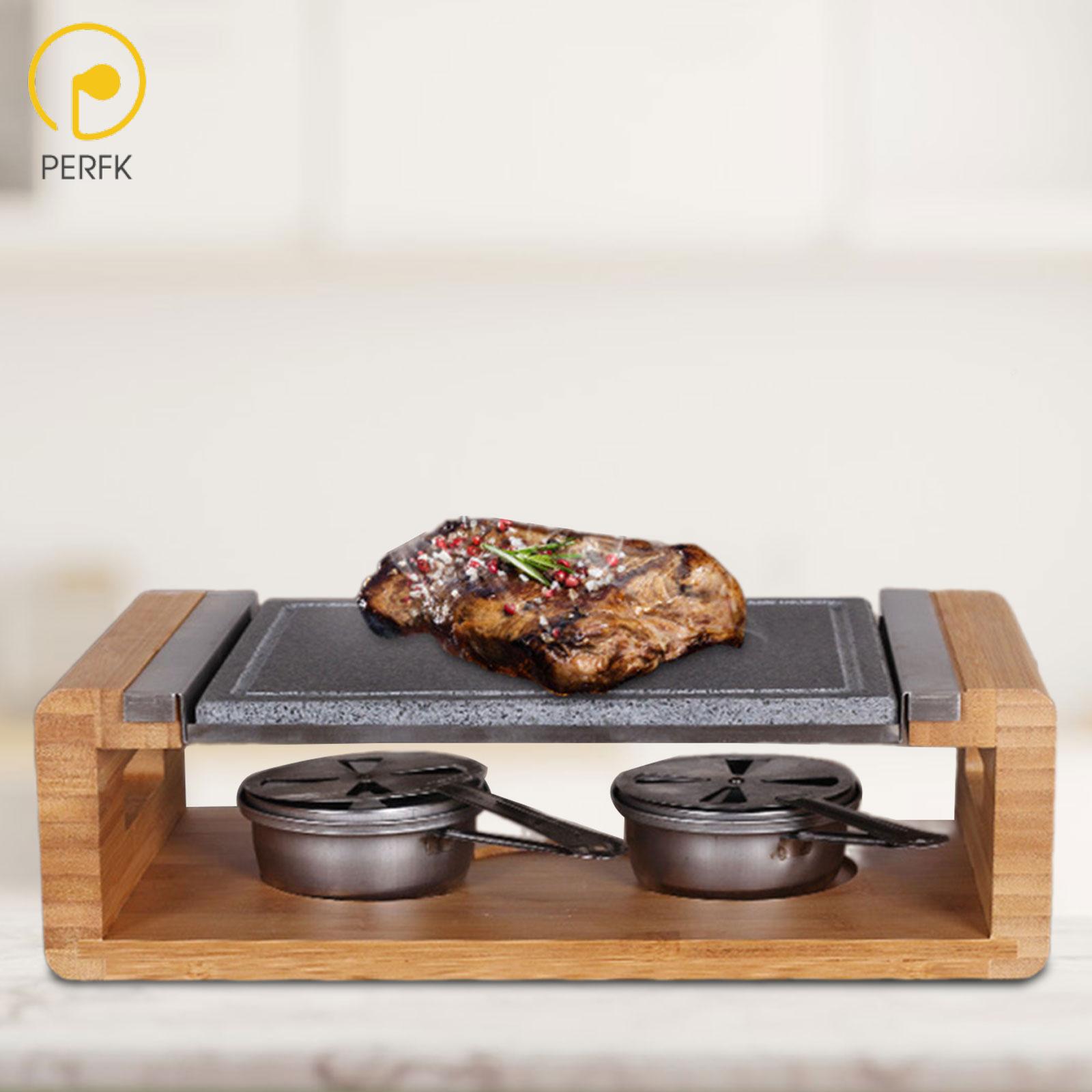 Perfk Stone Grill Sturdy Cooking Gifts Rock Sizzling Plate for Steak BBQ Meat Grilling for Dinner Family Camping BBQ Cooking ราคา 4,351 บาท*ส่งฟรี