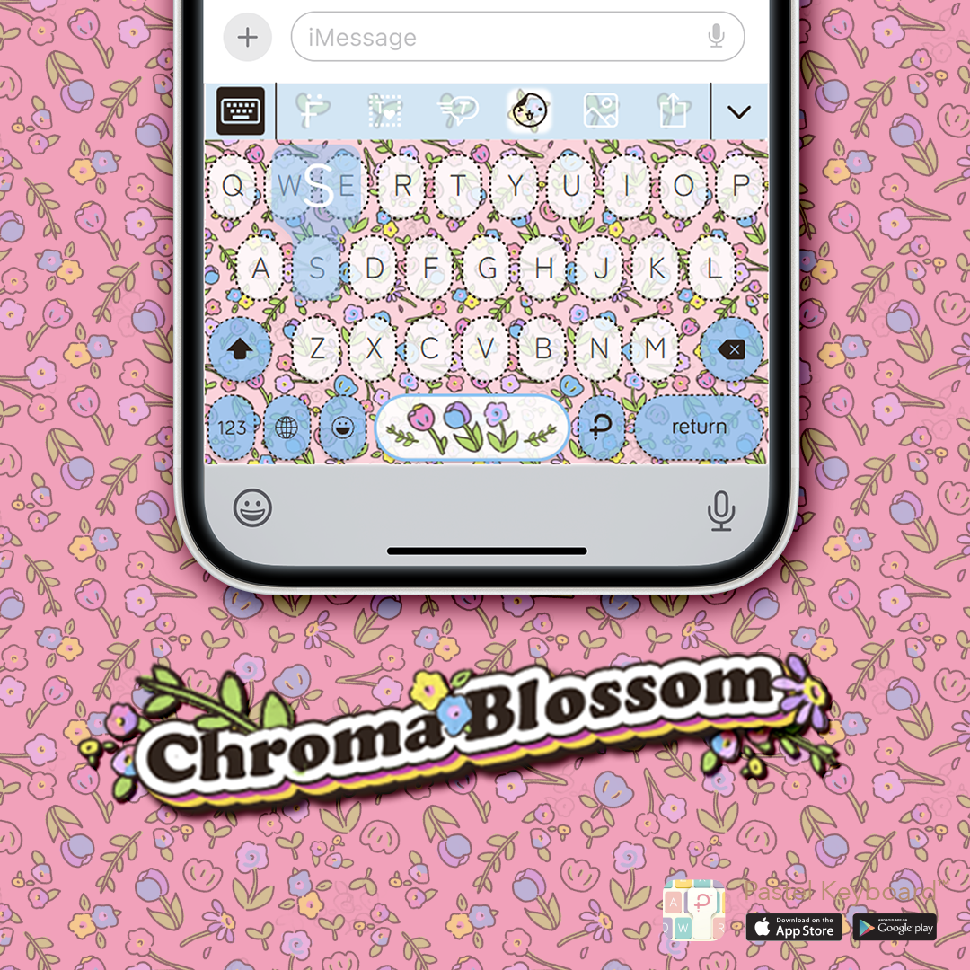 Chroma Blossom Keyboard Theme⎮(E-Voucher) for Pastel Keyboard App ราคา 69 บาท*ส่งฟรี