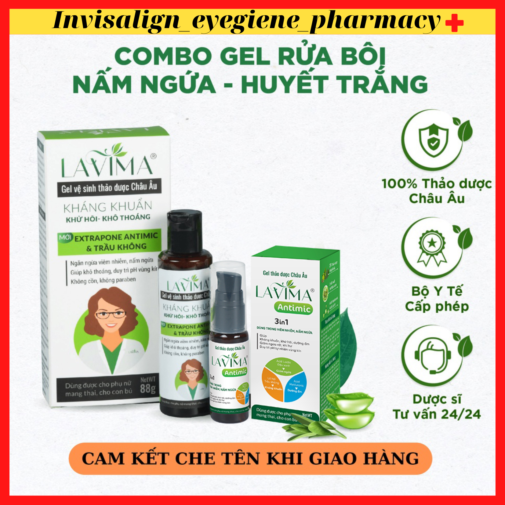 LAVIMA Bộ ɡel Phụ Khoa (Rửa+ Bôi) Thảo dượᴄ Châu Âu LAVIMA- Huyết Trắng, Nấm Ngứa, Lộ Tuyến