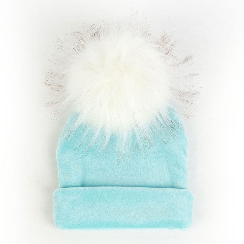 Nbhgy geebro mùa đông warme chế độ niedlichen bé mädchen jungen Samt Beanie hüte Ins solide Weichen diken flanell Babys Kinder giả pelz Pom Pom Túp lều mkjiu