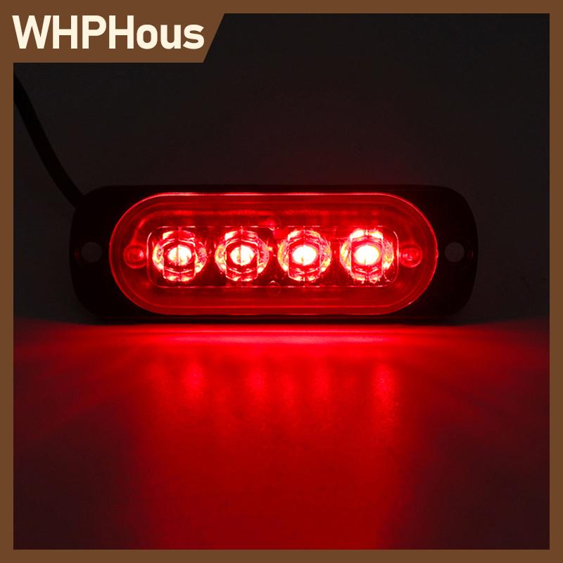 WHPHous 4LED Xe Cảnh Báo ánh sáng nướng sự cố ánh sáng xe Truck Trailer Đèn Hiệu LED hổ phách bên ánh sáng cho xe ô tô 12V - 24V Giá 25,198 Đồng*Miễn phí vận chuyển