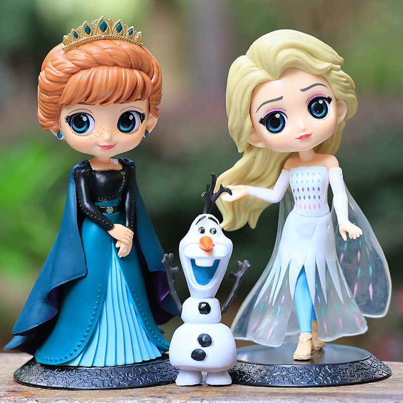 【Support-Cod】 Movie Frozen Elsa Anna Princess Action Figures Car Ornaments Snow White Aladdin Model Toys Cake Decor Accessories