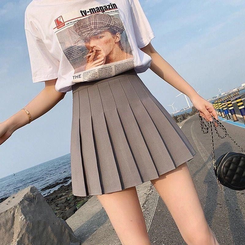 COD DSFEDTERYRTU Chân váy B G JL-DQ-13 dáng chữ A xếp ly lưng cao chống nắng thời trang tùy chọn màu sắc cho nữ